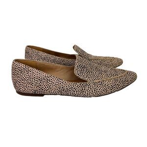 Madewell The Frances Skimmer Loafer Flats Shoes Calf Hair Animal Print Leather 9